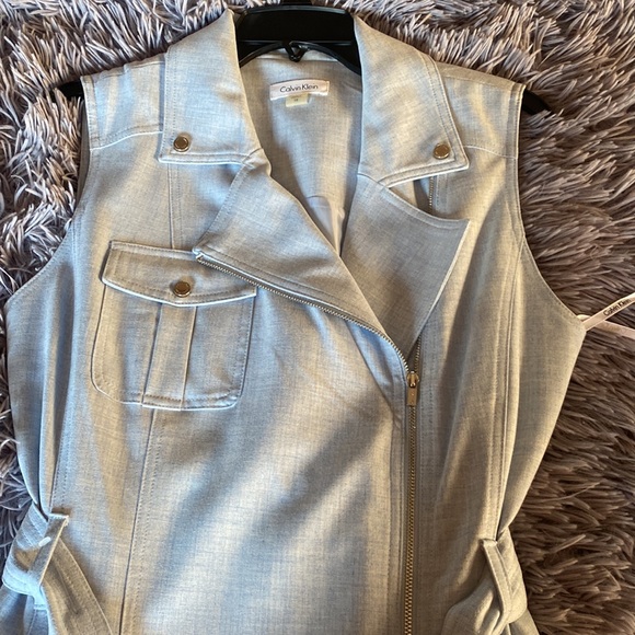 Calvin Klein Zip-Front Belted Dress - Picture 8 of 9